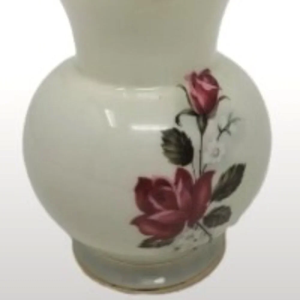 ROYAL BAVARIA Porcelain Bud Vase Hand painted Rose Motif 22k Gold Rim Vintage